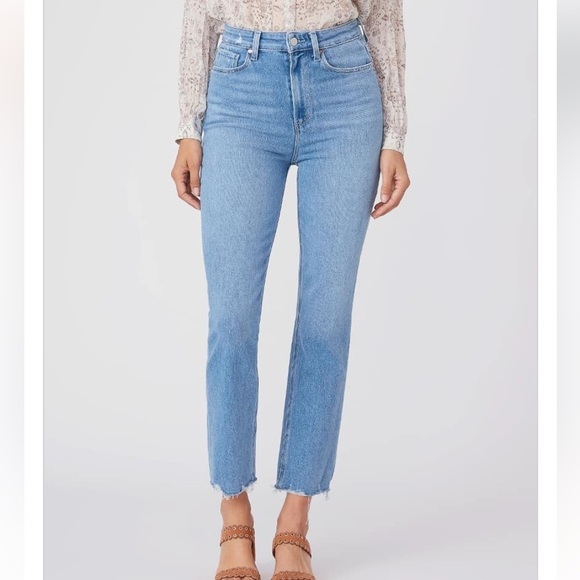 PAIGE Denim - Paige High Rise Cindy Jeans Lovesong Distressed Tuned Hem Sz 26